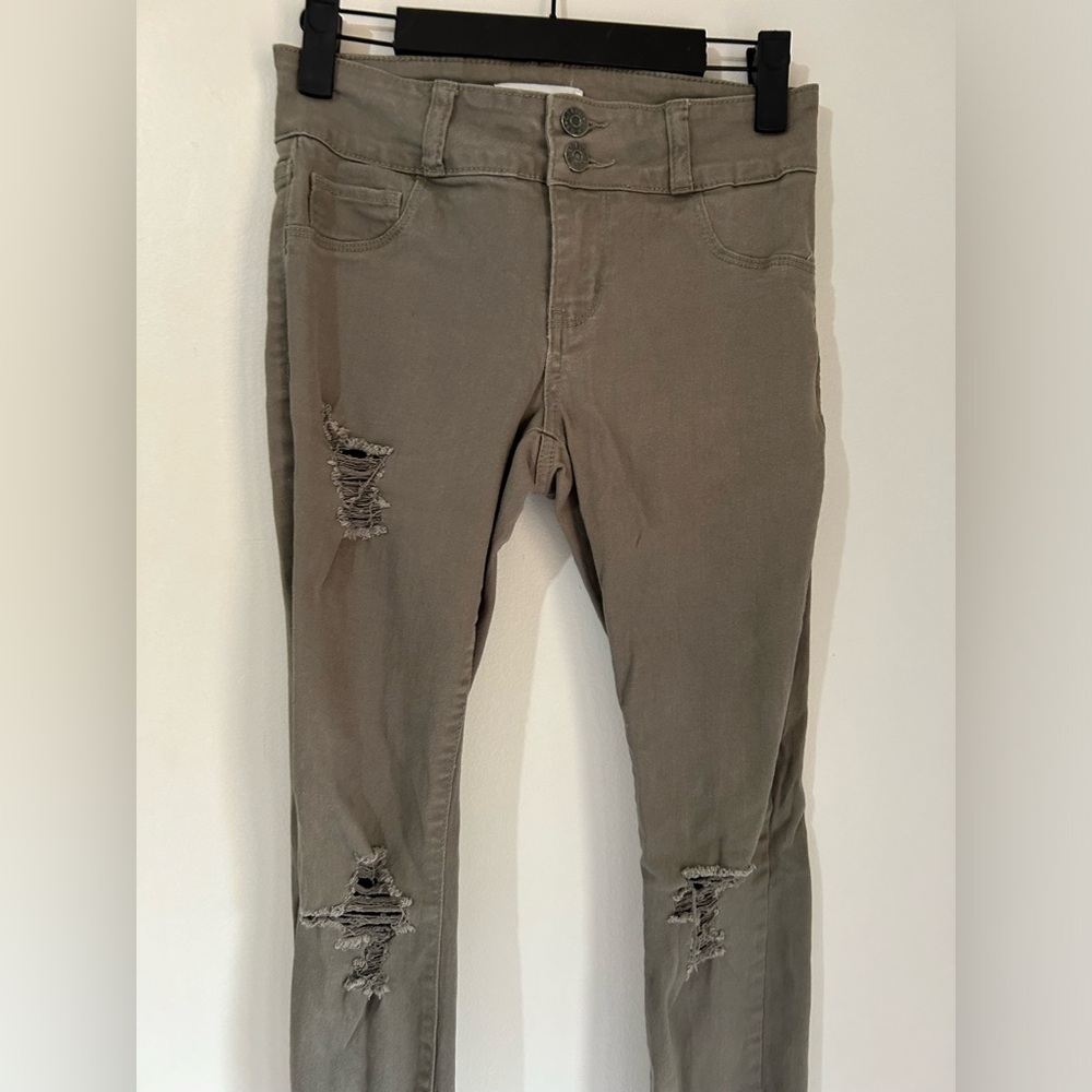 Cello Women's Distressed Skinny Jeans - Tan